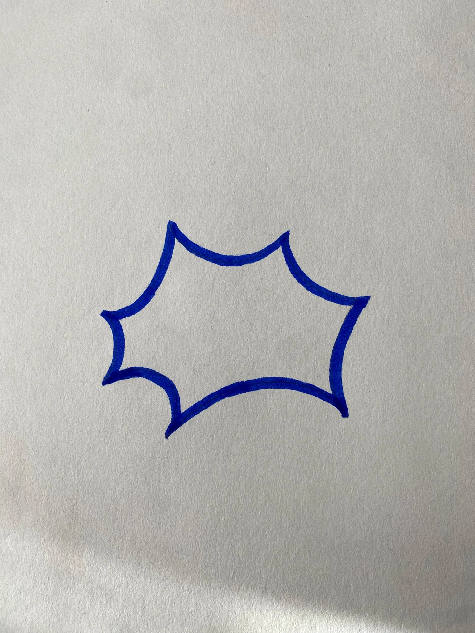 Tracé au feutre bleu d’une bulle éclatée
